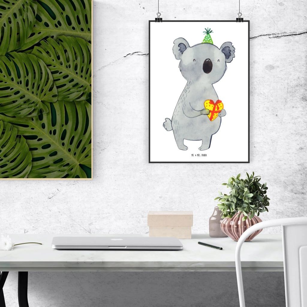 Poster Koala Geschenk Poster, Wandposter, Bild, Wanddeko, Küchenposter, Kinderposter, Wanddeko Bild, Raumdekoration, Wanddekoration, Handgemaltes Poster, Mr. & Mrs. Panda Poster, Designposter, Kunstdruck, Posterdruck, Koala, Koalabär, Geschenk, Geburtstag, Party