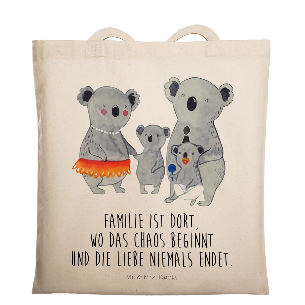 Tragetasche Koala Familie Beuteltasche, Beutel, Einkaufstasche, Jutebeutel, Stoffbeutel, Tasche, Shopper, Umhängetasche, Strandtasche, Schultertasche, Stofftasche, Tragetasche, Badetasche, Jutetasche, Einkaufstüte, Laptoptasche, Familie, Vatertag, Muttertag, Bruder, Schwester, Mama, Papa, Oma, Opa, Koala, Koalas, Family, Kinder, Geschwister, Familienleben