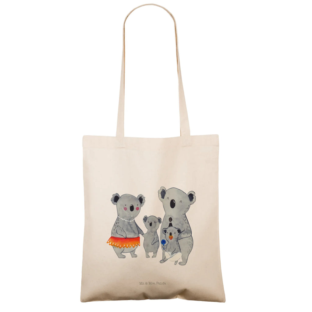 Tragetasche Koala Familie Beuteltasche, Beutel, Einkaufstasche, Jutebeutel, Stoffbeutel, Tasche, Shopper, Umhängetasche, Strandtasche, Schultertasche, Stofftasche, Tragetasche, Badetasche, Jutetasche, Einkaufstüte, Laptoptasche, Familie, Vatertag, Muttertag, Bruder, Schwester, Mama, Papa, Oma, Opa, Koala, Koalas, Family, Kinder, Geschwister, Familienleben