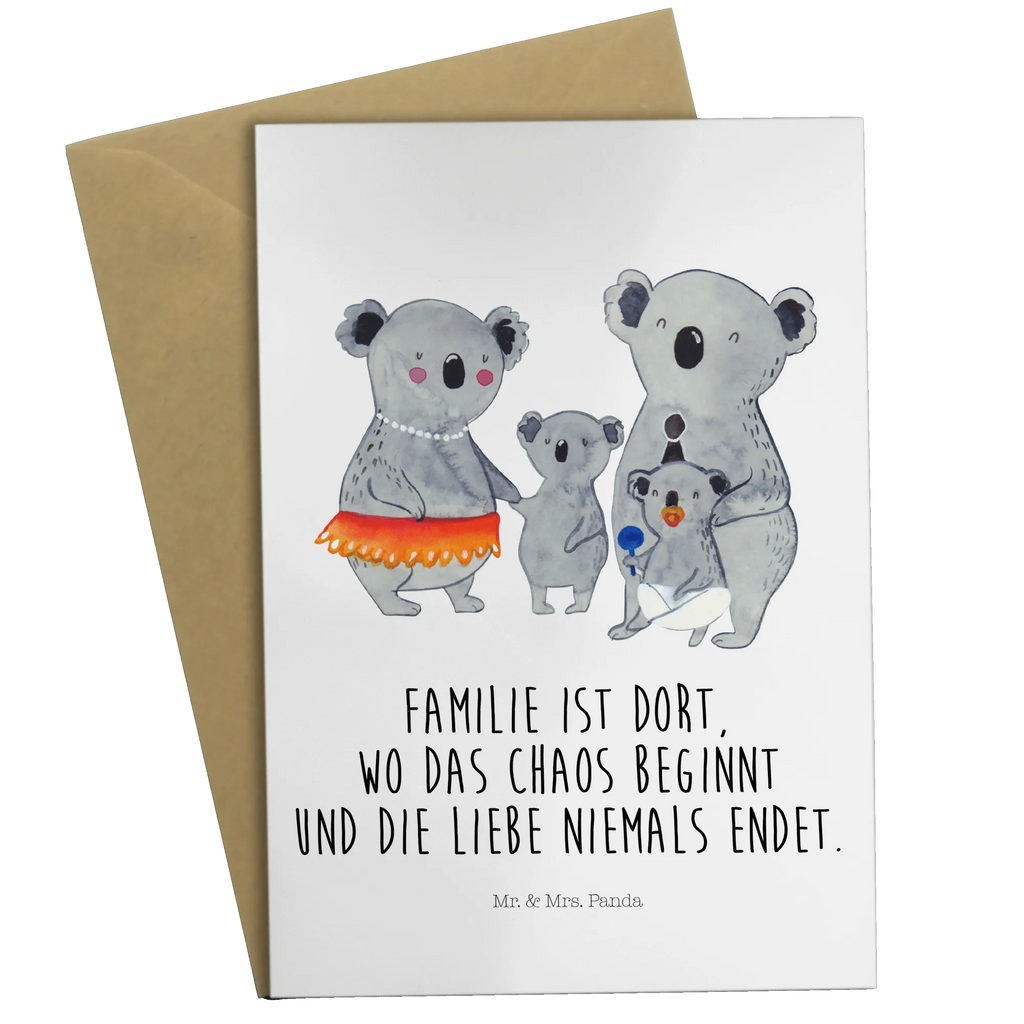 Greetings card Koala Family Grußkarte, Klappkarte, Einladungskarte, Glückwunschkarte, Hochzeitskarte, Geburtstagskarte, Karte, Ansichtskarten, Familie, Vatertag, Muttertag, Bruder, Schwester, Mama, Papa, Oma, Opa, Koala, Koalas, Family, Kinder, Geschwister, Familienleben