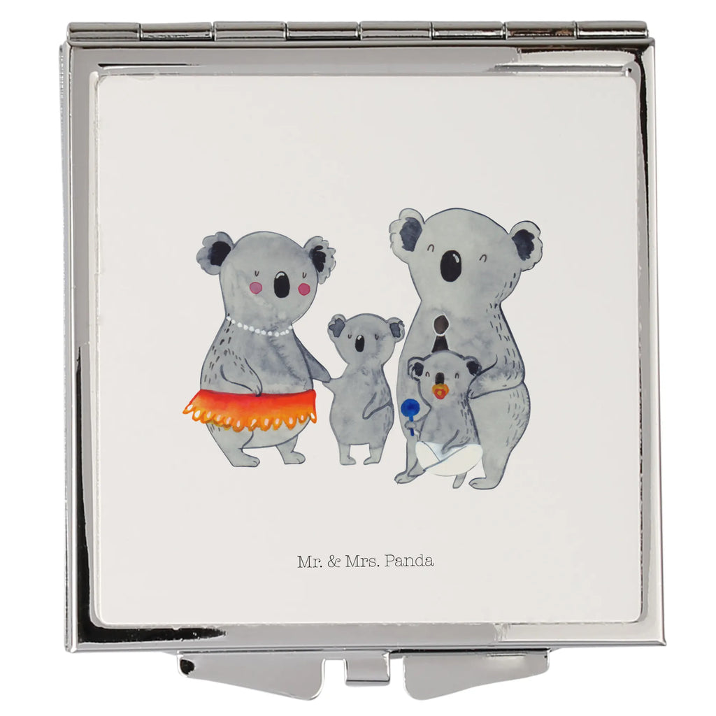 Handtaschenspiegel quadratisch Koala Familie Spiegel, Handtasche, Quadrat, silber, schminken, Schminkspiegel, Familie, Vatertag, Muttertag, Bruder, Schwester, Mama, Papa, Oma, Opa, Koala, Koalas, Family, Kinder, Geschwister, Familienleben