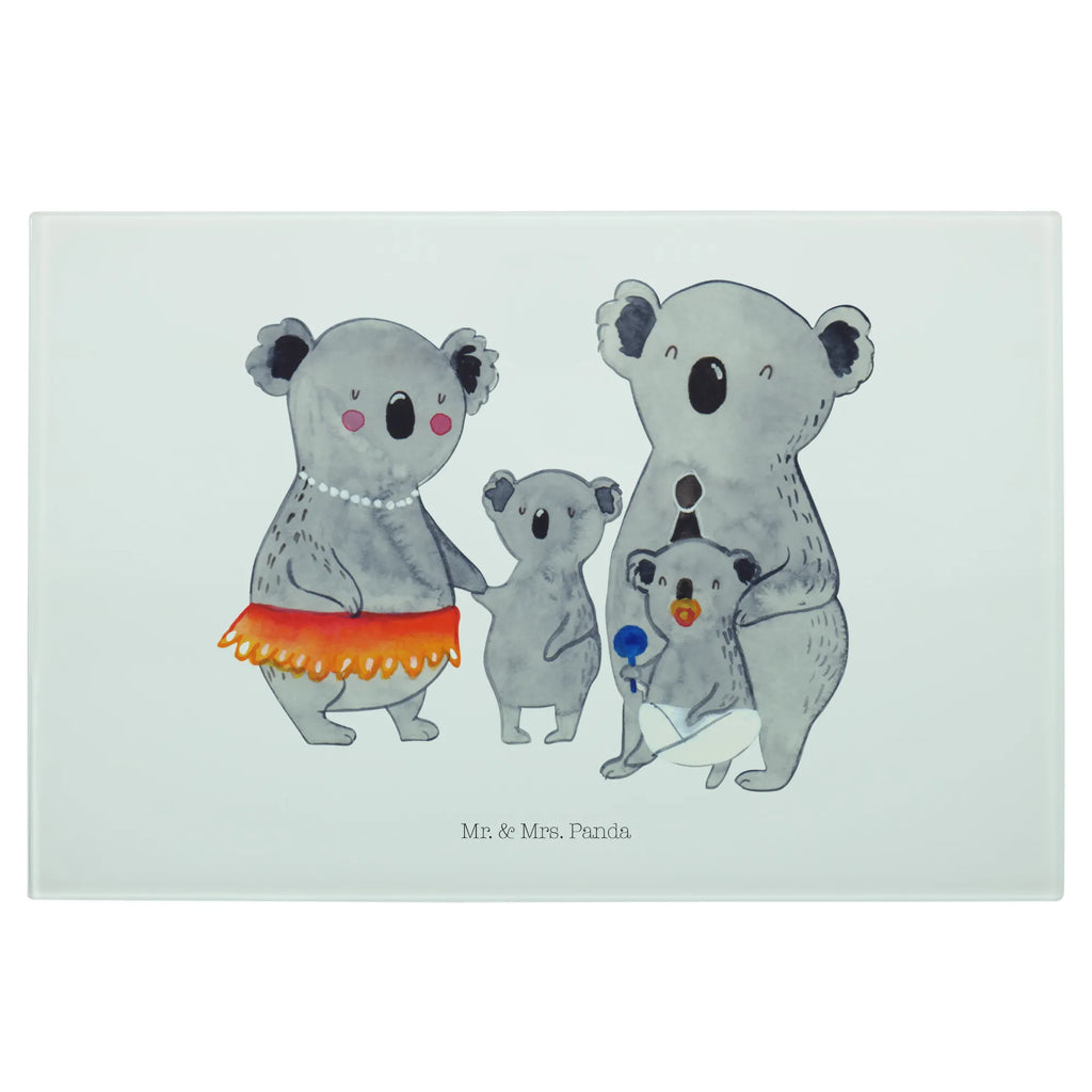 Glasschneidebrett Koala Familie Glasschneidebrett, Schneidebrett, Familie, Vatertag, Muttertag, Bruder, Schwester, Mama, Papa, Oma, Opa, Koala, Koalas, Family, Kinder, Geschwister, Familienleben