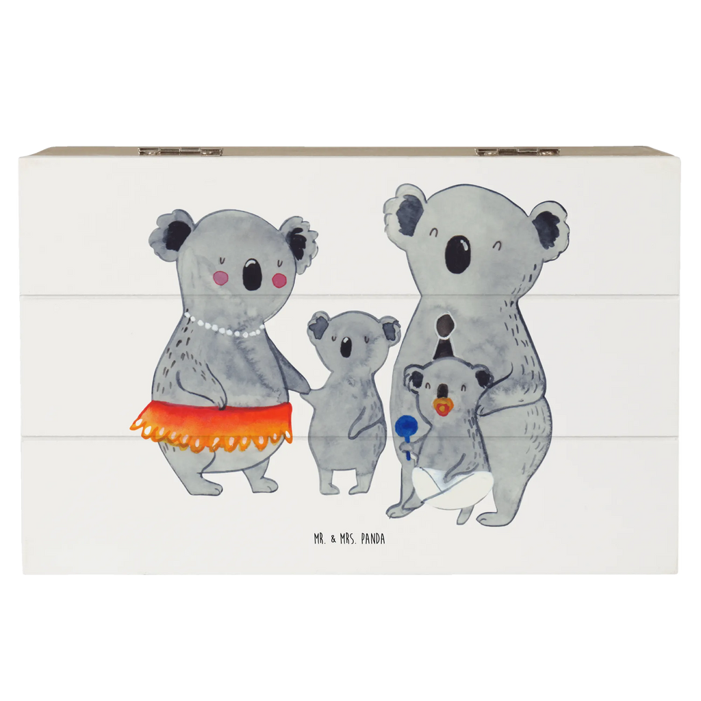 Holzkiste Koala Familie Holzkiste, Kiste, Schatzkiste, Truhe, Schatulle, XXL, Erinnerungsbox, Erinnerungskiste, Dekokiste, Aufbewahrungsbox, Geschenkbox, Geschenkdose, Familie, Vatertag, Muttertag, Bruder, Schwester, Mama, Papa, Oma, Opa, Koala, Koalas, Family, Kinder, Geschwister, Familienleben