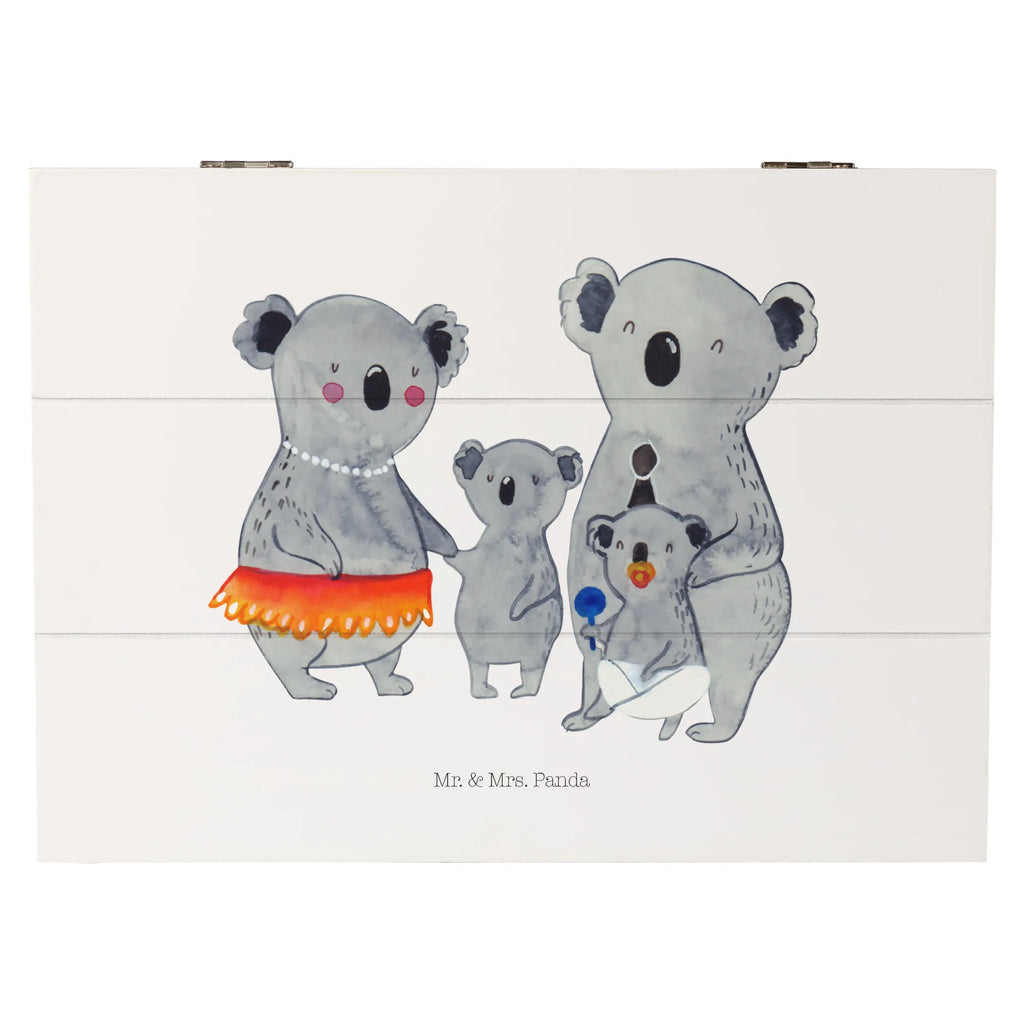 Holzkiste Koala Familie Holzkiste, Kiste, Schatzkiste, Truhe, Schatulle, XXL, Erinnerungsbox, Erinnerungskiste, Dekokiste, Aufbewahrungsbox, Geschenkbox, Geschenkdose, Familie, Vatertag, Muttertag, Bruder, Schwester, Mama, Papa, Oma, Opa, Koala, Koalas, Family, Kinder, Geschwister, Familienleben