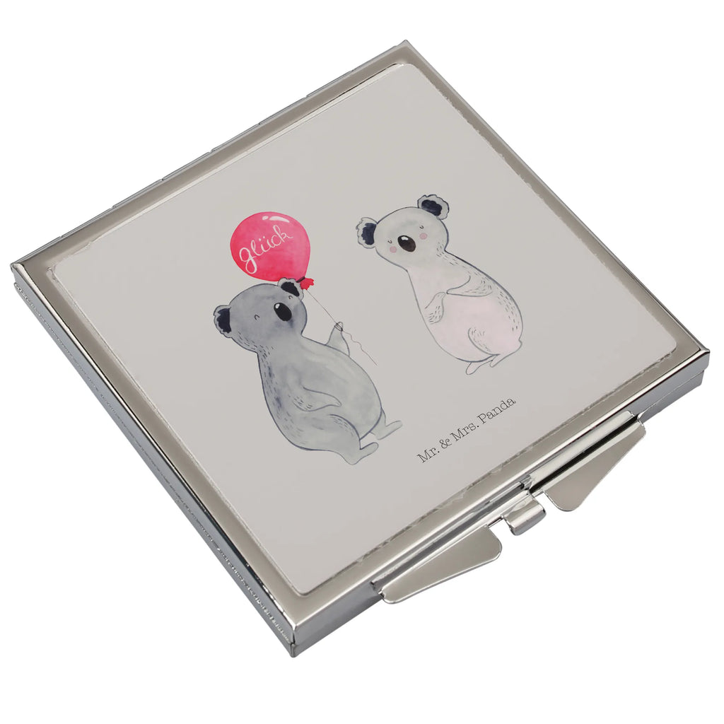 Handtaschenspiegel quadratisch Koala Luftballon Spiegel, Handtasche, Quadrat, silber, schminken, Schminkspiegel, Koala, Koalabär, Luftballon, Party, Geburtstag, Geschenk