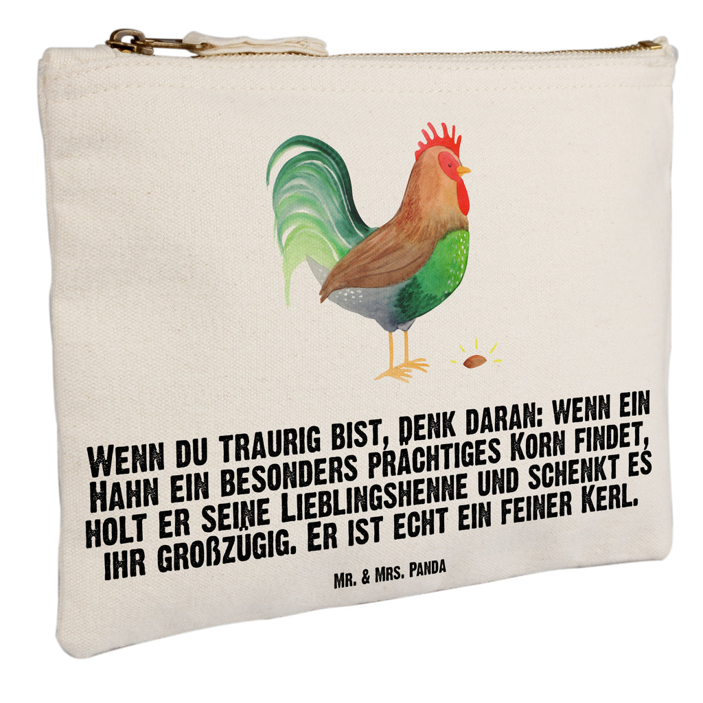 Schminktasche Hahn mit Korn Schminktasche, Kosmetiktasche, Kosmetikbeutel, Stiftemäppchen, Etui, Federmappe, Makeup, XXL, Schminketui, Kosmetiketui, Schlamperetui, Bauernhof, Hoftiere, Landwirt, Landwirtin, Hahn, Korn, Henne, Eier, Natur