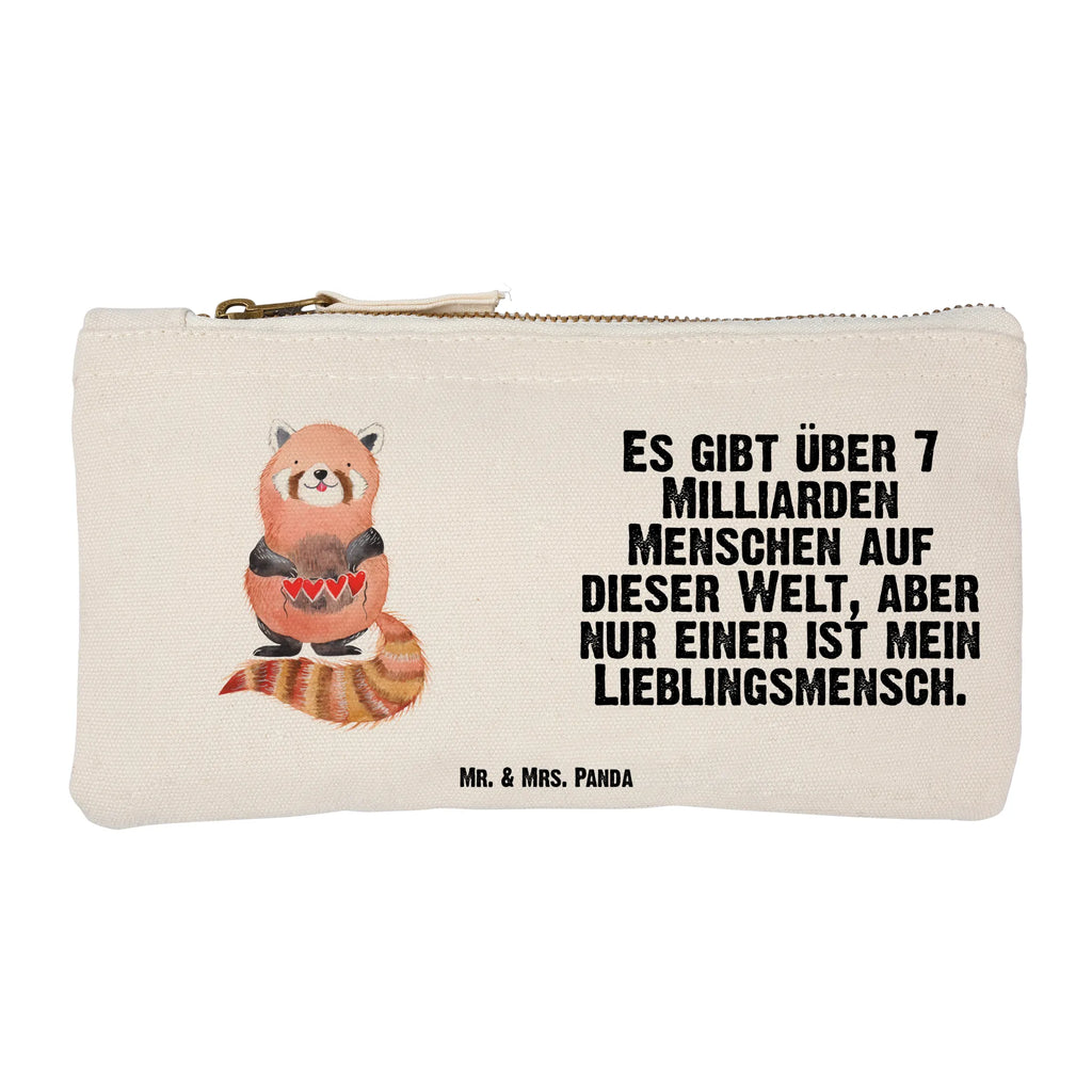 Schminktasche Roter Panda Schminktasche, Kosmetiktasche, Kosmetikbeutel, Stiftemäppchen, Etui, Federmappe, Makeup, XXL, Schminketui, Kosmetiketui, Schlamperetui, Tiermotive, Gute Laune, lustige Sprüche, Tiere, Panda, Liebe, Rot, Herz, Liebling, Lieblingsmensch