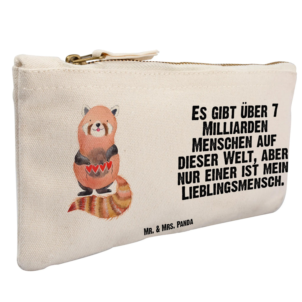 Schminktasche Roter Panda Schminktasche, Kosmetiktasche, Kosmetikbeutel, Stiftemäppchen, Etui, Federmappe, Makeup, XXL, Schminketui, Kosmetiketui, Schlamperetui, Tiermotive, Gute Laune, lustige Sprüche, Tiere, Panda, Liebe, Rot, Herz, Liebling, Lieblingsmensch