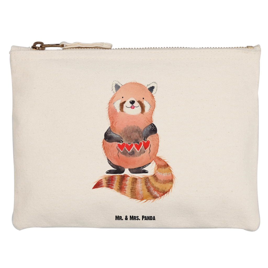 Schminktasche Roter Panda Schminktasche, Kosmetiktasche, Kosmetikbeutel, Stiftemäppchen, Etui, Federmappe, Makeup, XXL, Schminketui, Kosmetiketui, Schlamperetui, Tiermotive, Gute Laune, lustige Sprüche, Tiere, Panda, Liebe, Rot, Herz, Liebling, Lieblingsmensch