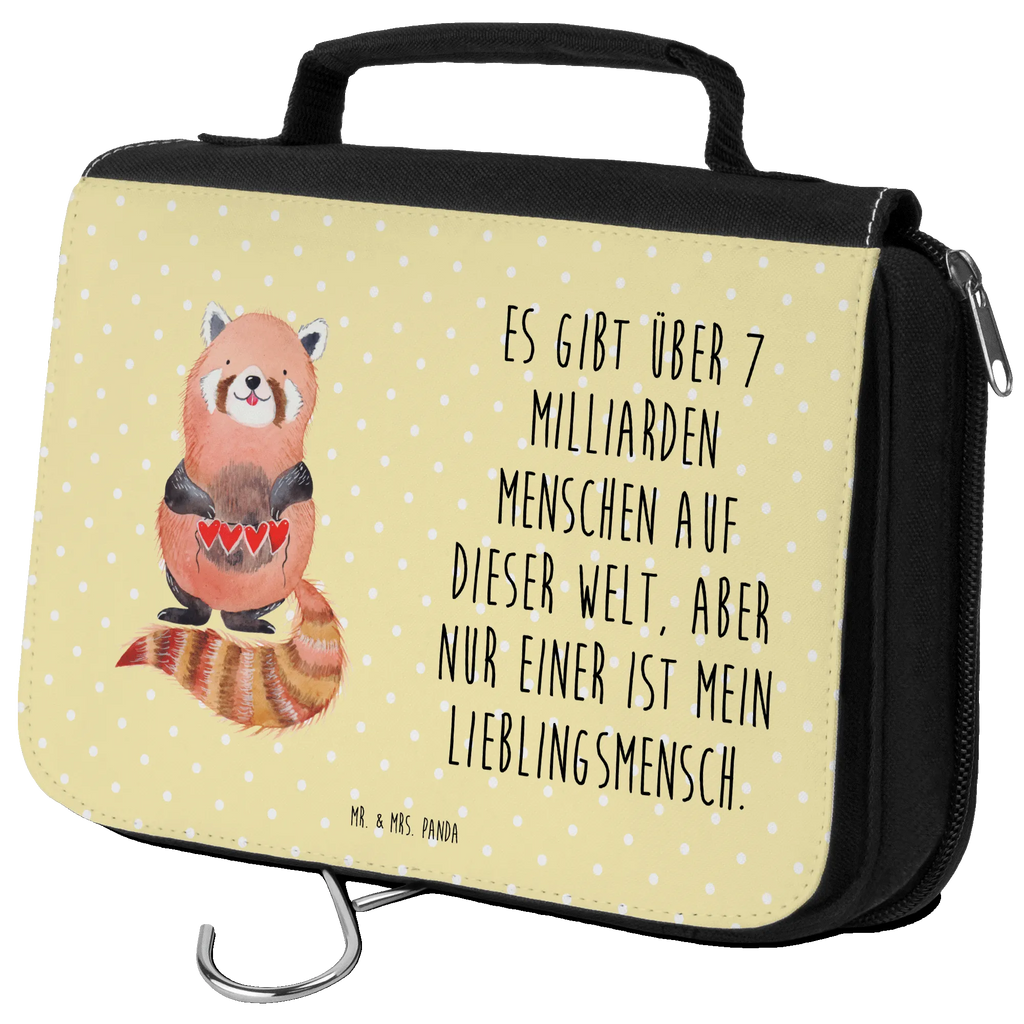 Kulturbeutel Roter Panda Kulturbeutel, Zum Aufhängen, Waschtasche, Kosmetiktasche, Damen, Herren, Aufbewahrungstasche, Schminktasche, Kosmetikbeutel, Organizer, Kulturtasche, Schminkutensil, Tiermotive, Gute Laune, lustige Sprüche, Tiere, Panda, Liebe, Rot, Herz, Liebling, Lieblingsmensch