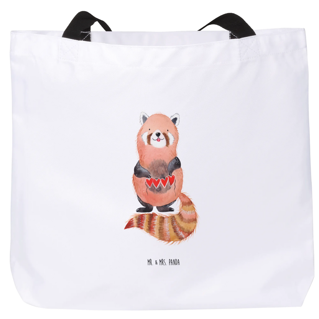 Shopper Roter Panda Beutel, Einkaufstasche, Tasche, Strandtasche, Einkaufsbeutel, Shopper, Schultasche, Freizeittasche, Tragebeutel, Schulbeutel, Alltagstasche, Tiermotive, Gute Laune, lustige Sprüche, Tiere, Panda, Liebe, Rot, Herz, Liebling, Lieblingsmensch