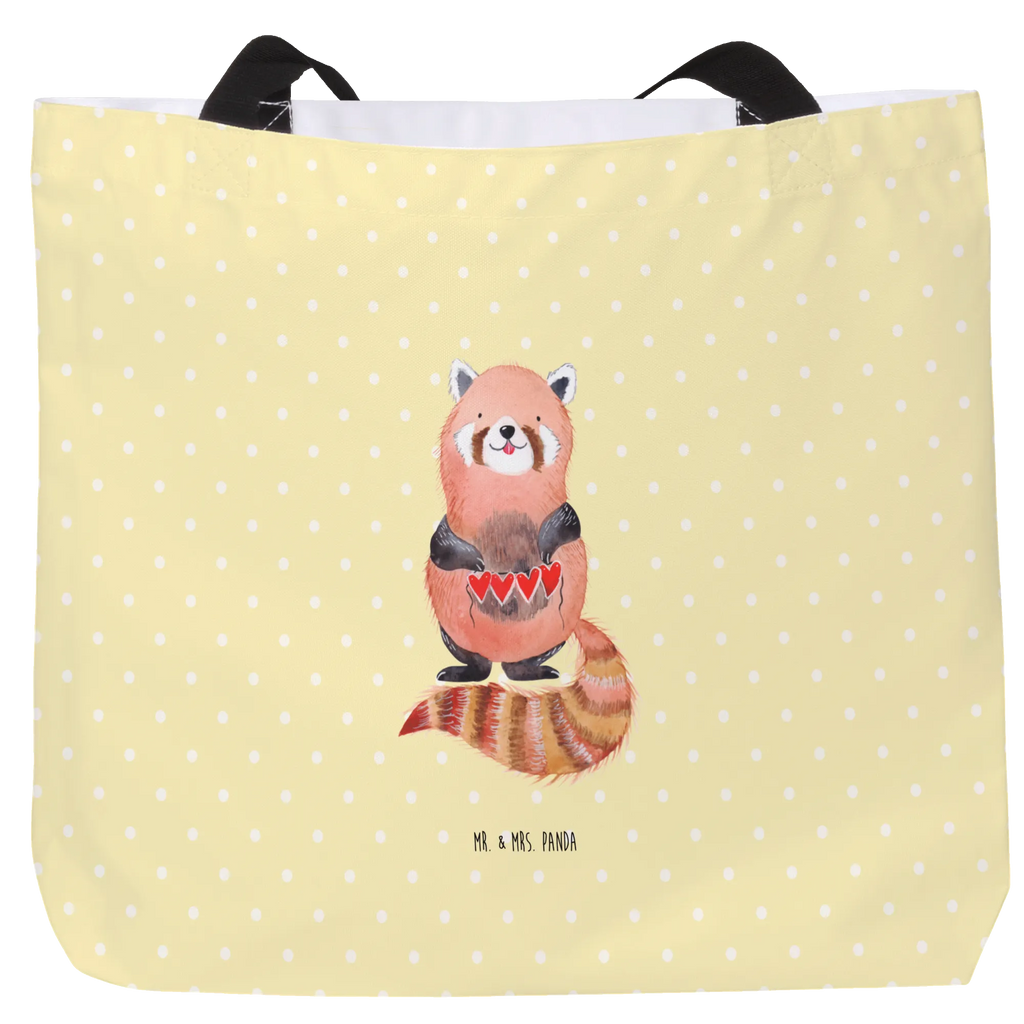 Shopper Roter Panda Beutel, Einkaufstasche, Tasche, Strandtasche, Einkaufsbeutel, Shopper, Schultasche, Freizeittasche, Tragebeutel, Schulbeutel, Alltagstasche, Tiermotive, Gute Laune, lustige Sprüche, Tiere, Panda, Liebe, Rot, Herz, Liebling, Lieblingsmensch