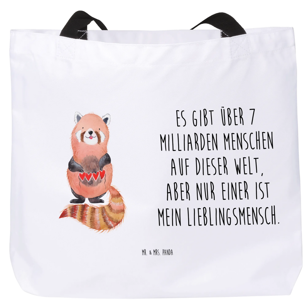 Shopper Roter Panda Beutel, Einkaufstasche, Tasche, Strandtasche, Einkaufsbeutel, Shopper, Schultasche, Freizeittasche, Tragebeutel, Schulbeutel, Alltagstasche, Tiermotive, Gute Laune, lustige Sprüche, Tiere, Panda, Liebe, Rot, Herz, Liebling, Lieblingsmensch