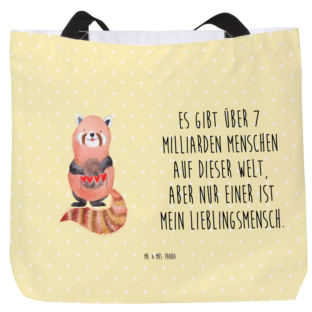 Shopper Roter Panda Beutel, Einkaufstasche, Tasche, Strandtasche, Einkaufsbeutel, Shopper, Schultasche, Freizeittasche, Tragebeutel, Schulbeutel, Alltagstasche, Tiermotive, Gute Laune, lustige Sprüche, Tiere, Panda, Liebe, Rot, Herz, Liebling, Lieblingsmensch