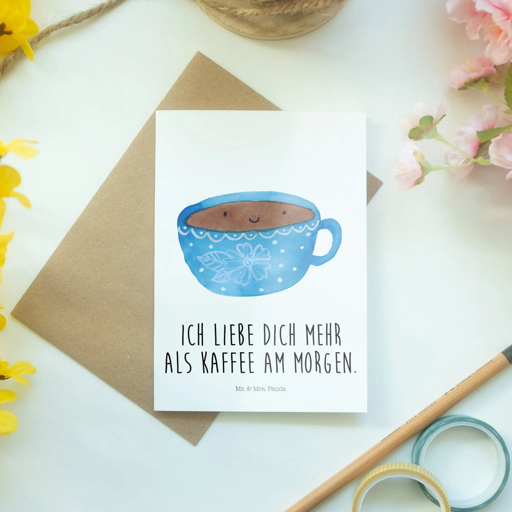 Grußkarte Kaffee Tasse Grußkarte, Klappkarte, Einladungskarte, Glückwunschkarte, Hochzeitskarte, Geburtstagskarte, Karte, Ansichtskarten, Tiermotive, Gute Laune, lustige Sprüche, Tiere, Kaffee, Tasse, Liebe, Geschmack, Genuss, Glücklich