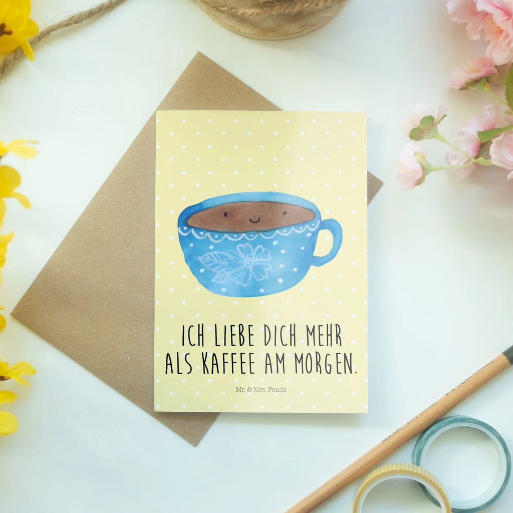 Grußkarte Kaffee Tasse Grußkarte, Klappkarte, Einladungskarte, Glückwunschkarte, Hochzeitskarte, Geburtstagskarte, Karte, Ansichtskarten, Tiermotive, Gute Laune, lustige Sprüche, Tiere, Kaffee, Tasse, Liebe, Geschmack, Genuss, Glücklich