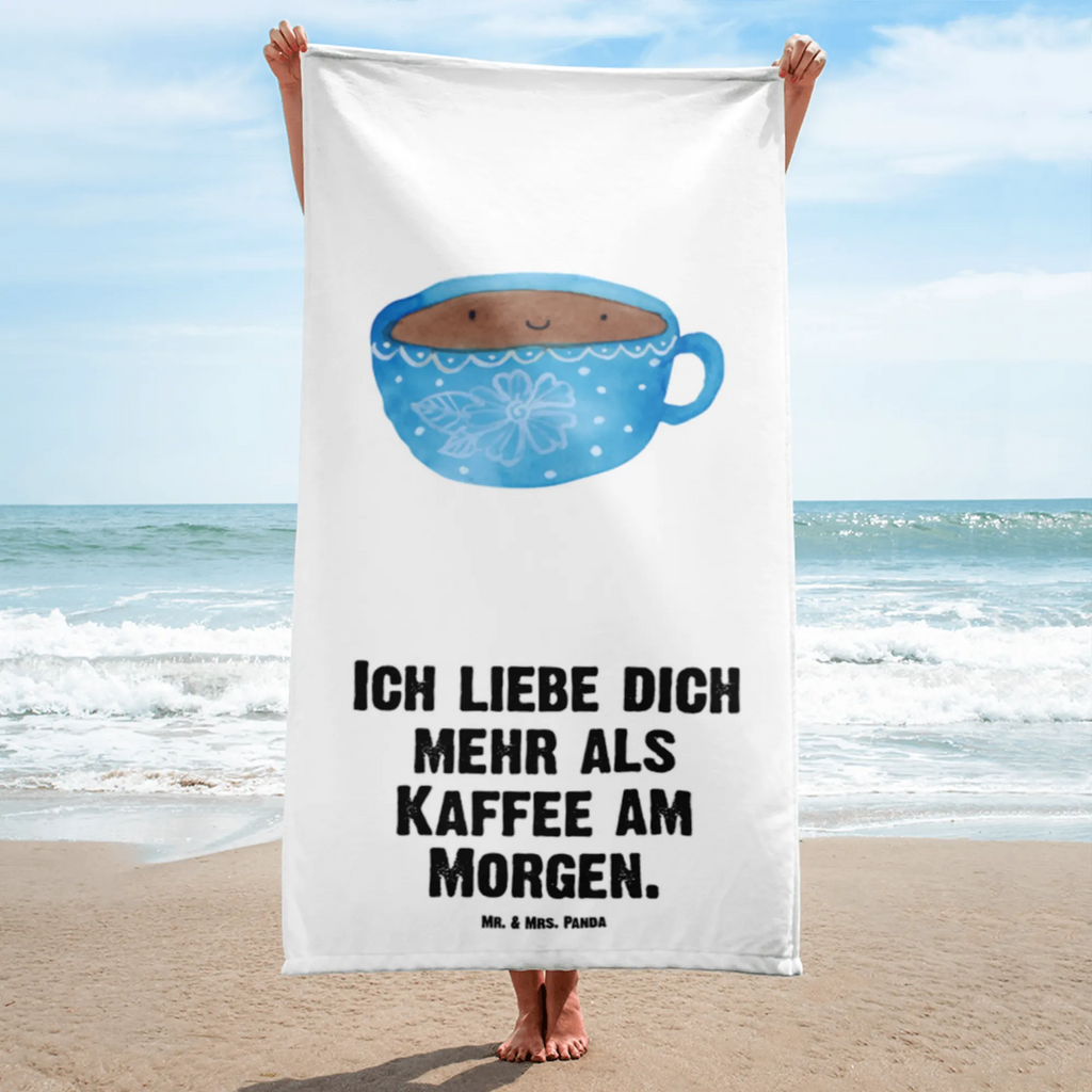 XL Badehandtuch Kaffee Tasse Handtuch, Badetuch, Duschtuch, Strandtuch, Saunatuch, Tiermotive, Gute Laune, lustige Sprüche, Tiere, Kaffee, Tasse, Liebe, Geschmack, Genuss, Glücklich