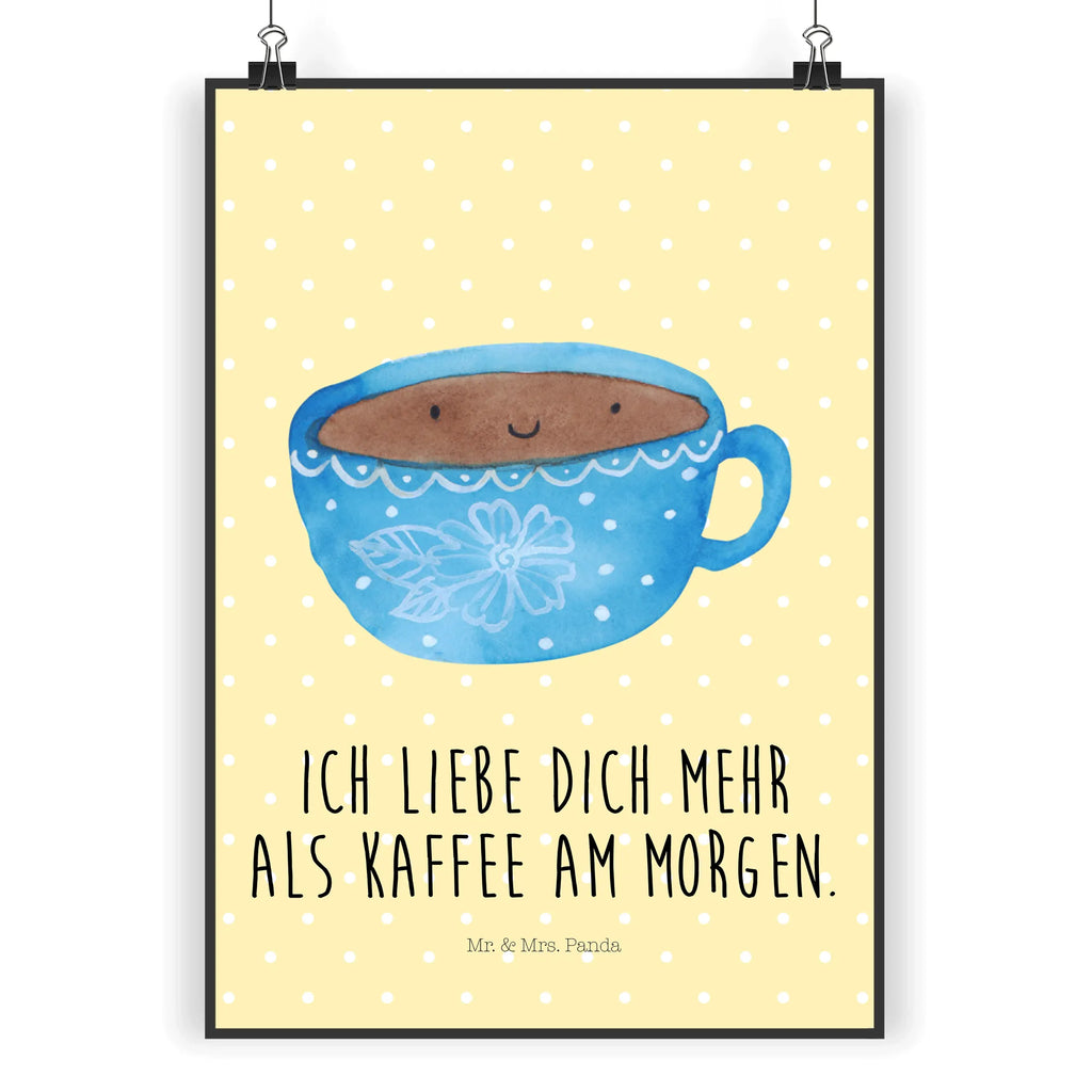 Poster Kaffee Tasse Poster, Wandposter, Bild, Wanddeko, Küchenposter, Kinderposter, Wanddeko Bild, Raumdekoration, Wanddekoration, Handgemaltes Poster, Mr. & Mrs. Panda Poster, Designposter, Kunstdruck, Posterdruck, Tiermotive, Gute Laune, lustige Sprüche, Tiere, Kaffee, Tasse, Liebe, Geschmack, Genuss, Glücklich