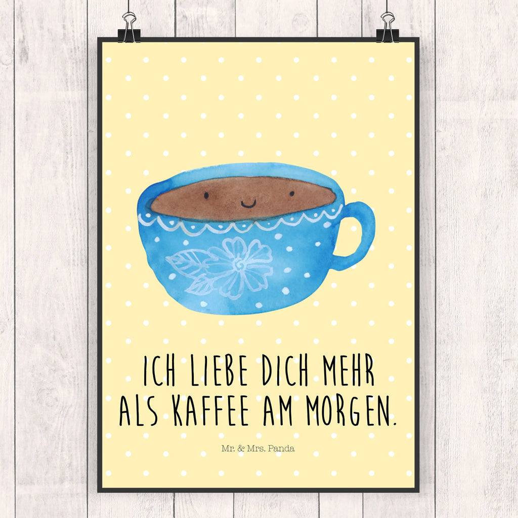 Poster Kaffee Tasse Poster, Wandposter, Bild, Wanddeko, Küchenposter, Kinderposter, Wanddeko Bild, Raumdekoration, Wanddekoration, Handgemaltes Poster, Mr. & Mrs. Panda Poster, Designposter, Kunstdruck, Posterdruck, Tiermotive, Gute Laune, lustige Sprüche, Tiere, Kaffee, Tasse, Liebe, Geschmack, Genuss, Glücklich