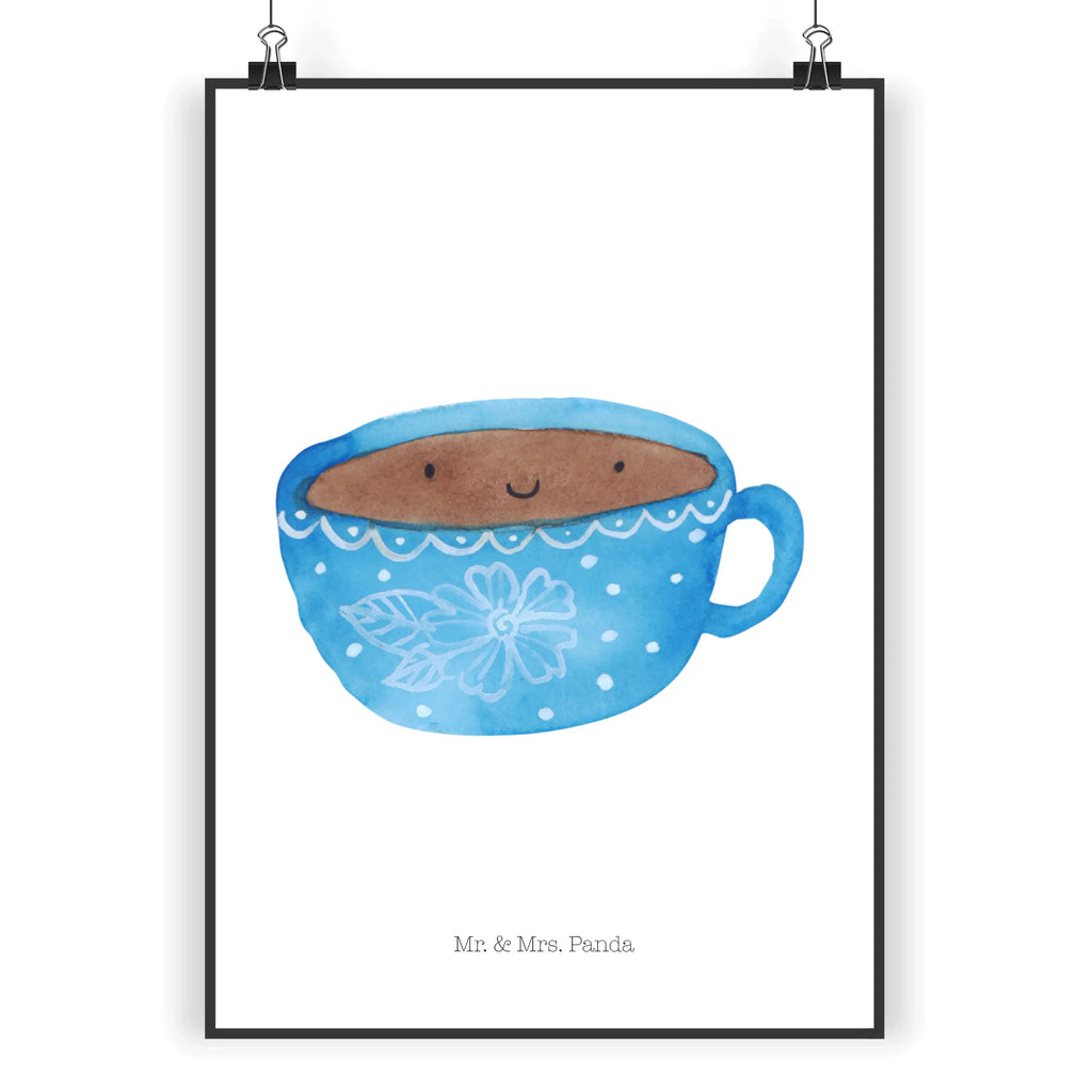 Poster Kaffee Tasse Poster, Wandposter, Bild, Wanddeko, Küchenposter, Kinderposter, Wanddeko Bild, Raumdekoration, Wanddekoration, Handgemaltes Poster, Mr. & Mrs. Panda Poster, Designposter, Kunstdruck, Posterdruck, Tiermotive, Gute Laune, lustige Sprüche, Tiere, Kaffee, Tasse, Liebe, Geschmack, Genuss, Glücklich