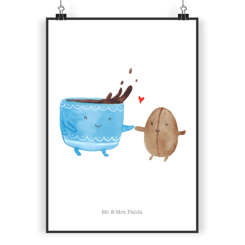 Poster Kaffee Bohne Poster, Wandposter, Bild, Wanddeko, Küchenposter, Kinderposter, Wanddeko Bild, Raumdekoration, Wanddekoration, Handgemaltes Poster, Mr. & Mrs. Panda Poster, Designposter, Kunstdruck, Posterdruck, Tiermotive, Gute Laune, lustige Sprüche, Tiere, Kaffee, Kaffeebohne, Genuss, Zufriedenheit, Glück