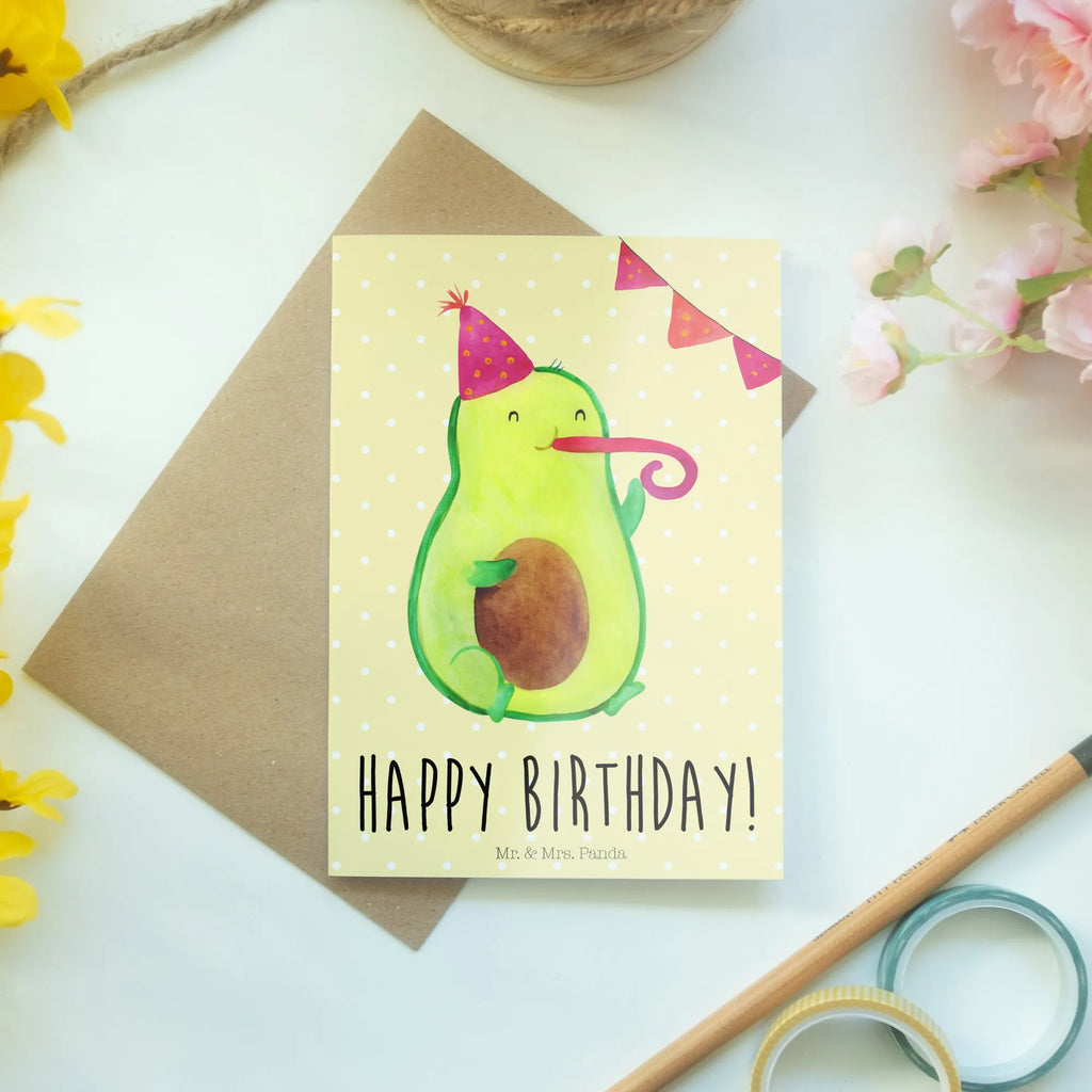 Grußkarte Avocado Birthday Grußkarte, Klappkarte, Einladungskarte, Glückwunschkarte, Hochzeitskarte, Geburtstagskarte, Karte, Ansichtskarten, Avocado, Veggie, Vegan, Gesund