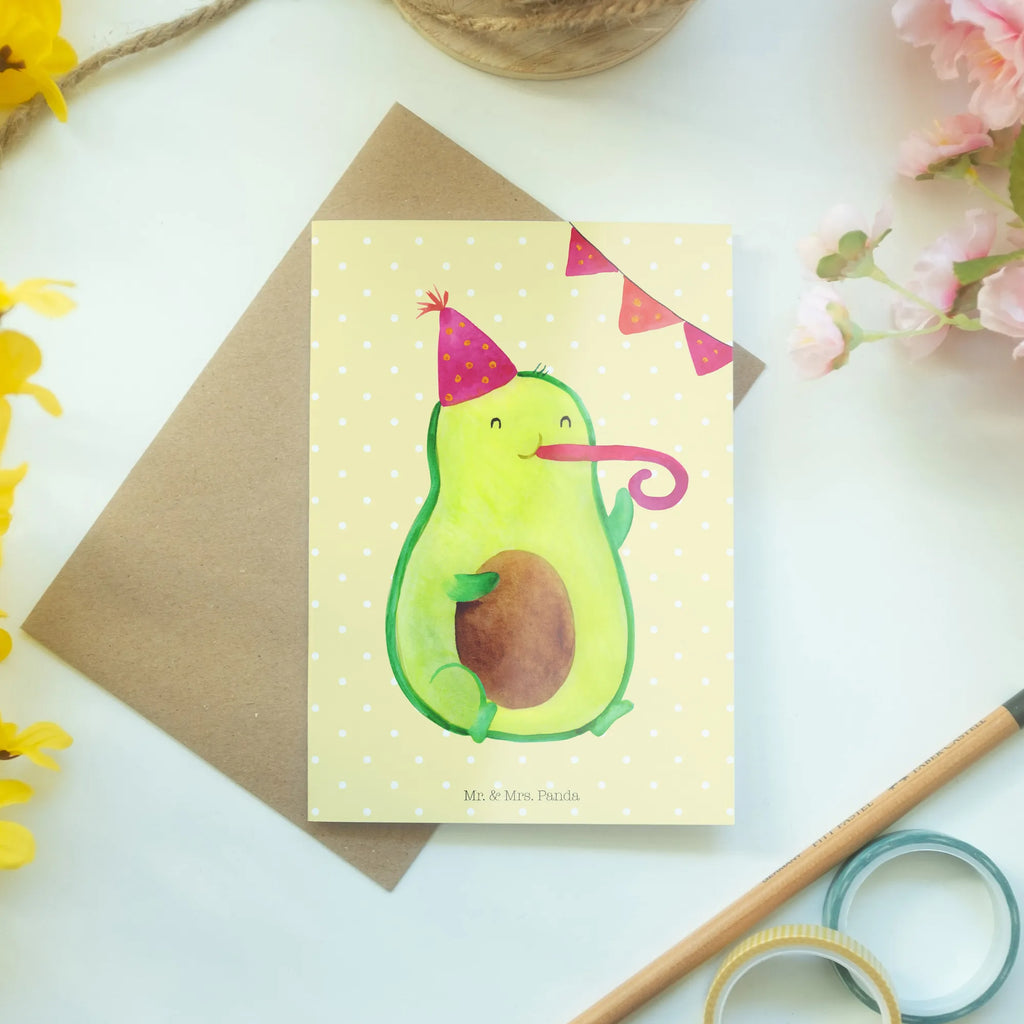 Grußkarte Avocado Birthday Grußkarte, Klappkarte, Einladungskarte, Glückwunschkarte, Hochzeitskarte, Geburtstagskarte, Karte, Ansichtskarten, Avocado, Veggie, Vegan, Gesund