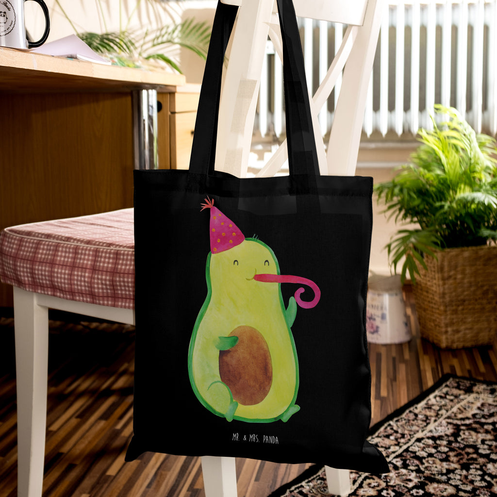 Tragetasche Avocado Partyhupe Beuteltasche, Beutel, Einkaufstasche, Jutebeutel, Stoffbeutel, Tasche, Shopper, Umhängetasche, Strandtasche, Schultertasche, Stofftasche, Tragetasche, Badetasche, Jutetasche, Einkaufstüte, Laptoptasche, Avocado, Veggie, Vegan, Gesund, Party, Feierlichkeit, Feier, Fete, Geburtstag, Gute Laune, Tröte