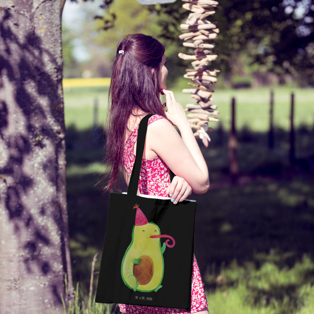 Tragetasche Avocado Partyhupe Beuteltasche, Beutel, Einkaufstasche, Jutebeutel, Stoffbeutel, Tasche, Shopper, Umhängetasche, Strandtasche, Schultertasche, Stofftasche, Tragetasche, Badetasche, Jutetasche, Einkaufstüte, Laptoptasche, Avocado, Veggie, Vegan, Gesund, Party, Feierlichkeit, Feier, Fete, Geburtstag, Gute Laune, Tröte