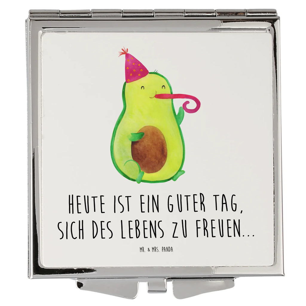 Handtaschenspiegel quadratisch Avocado Partyhupe Spiegel, Handtasche, Quadrat, silber, schminken, Schminkspiegel, Avocado, Veggie, Vegan, Gesund, Party, Feierlichkeit, Feier, Fete, Geburtstag, Gute Laune, Tröte