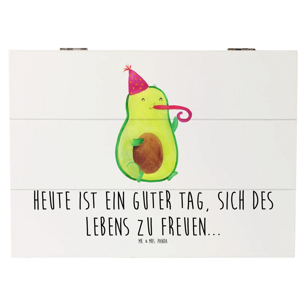 Holzkiste Avocado Partyhupe Holzkiste, Kiste, Schatzkiste, Truhe, Schatulle, XXL, Erinnerungsbox, Erinnerungskiste, Dekokiste, Aufbewahrungsbox, Geschenkbox, Geschenkdose, Avocado, Veggie, Vegan, Gesund, Party, Feierlichkeit, Feier, Fete, Geburtstag, Gute Laune, Tröte