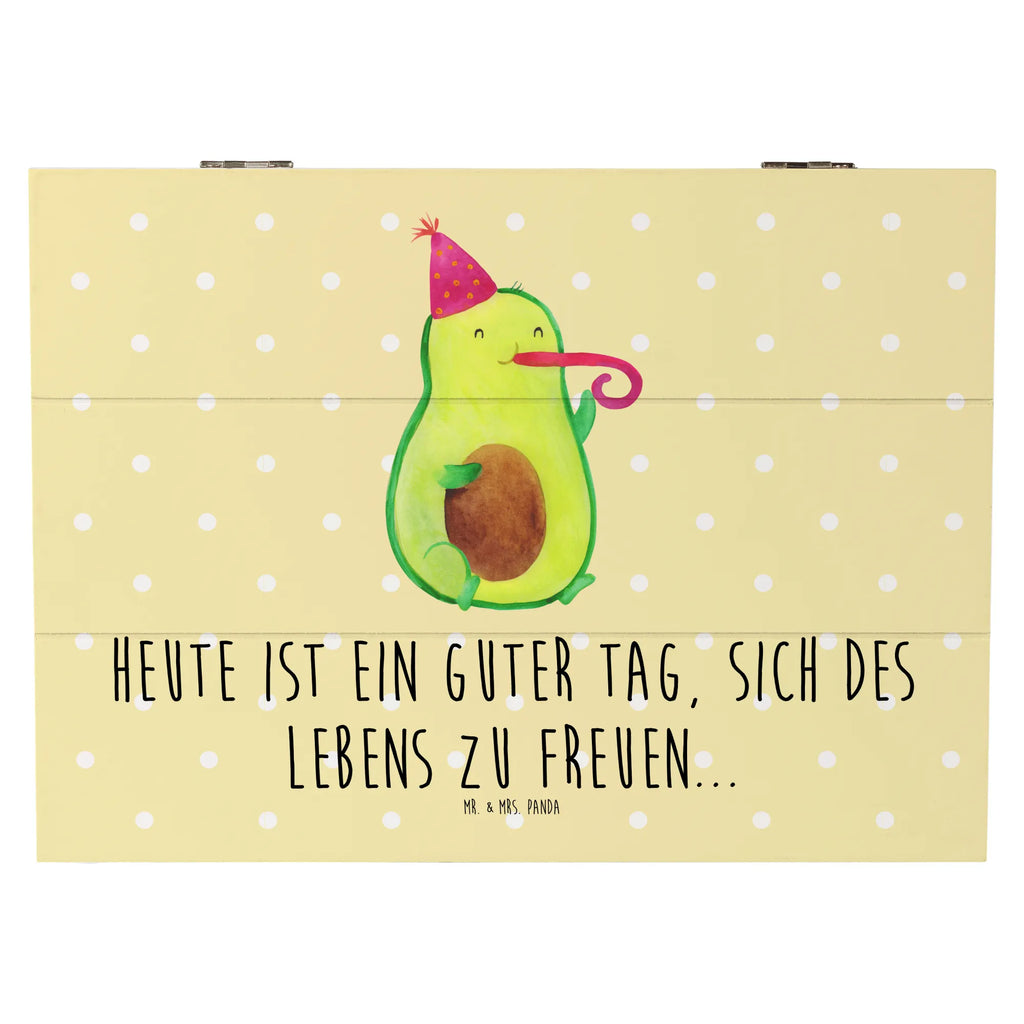 Holzkiste Avocado Partyhupe Holzkiste, Kiste, Schatzkiste, Truhe, Schatulle, XXL, Erinnerungsbox, Erinnerungskiste, Dekokiste, Aufbewahrungsbox, Geschenkbox, Geschenkdose, Avocado, Veggie, Vegan, Gesund, Party, Feierlichkeit, Feier, Fete, Geburtstag, Gute Laune, Tröte