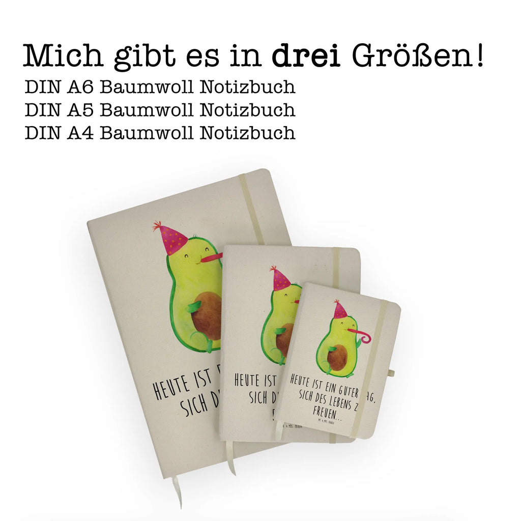 Baumwoll Notizbuch Avocado Partyhupe Notizen, Eintragebuch, Tagebuch, Notizblock, Adressbuch, Journal, Kladde, Skizzenbuch, Notizheft, Schreibbuch, Schreibheft, Avocado, Veggie, Vegan, Gesund, Party, Feierlichkeit, Feier, Fete, Geburtstag, Gute Laune, Tröte