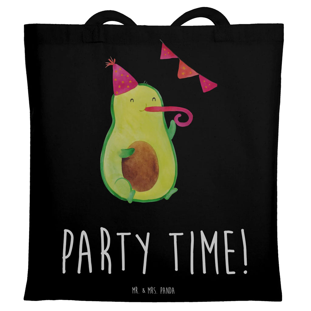 Tragetasche Avocado Party Time Beuteltasche, Beutel, Einkaufstasche, Jutebeutel, Stoffbeutel, Tasche, Shopper, Umhängetasche, Strandtasche, Schultertasche, Stofftasche, Tragetasche, Badetasche, Jutetasche, Einkaufstüte, Laptoptasche, Avocado, Veggie, Vegan, Gesund