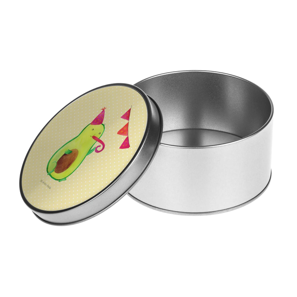 Blechdose rund Avocado Party Zeit Metalldose, Keksdose, Dose, Vorratsdose, Geschenkbox, Lunchbox, Aufbewahrungsbox, Vorratsdosen, Metallkiste, Metallbox, Metallboxen, Aufbewahrungskiste, Geschenkkiste, Blechdosen mit Deckel, Metallkiste mit Deckel, Vorratsdosen mit Deckel, Metall Dose, Avocado, Veggie, Vegan, Gesund