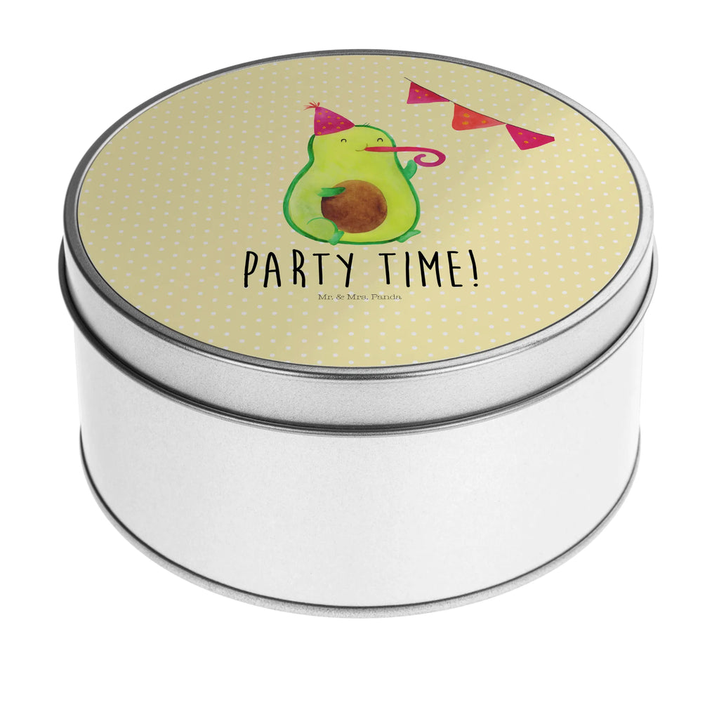 Blechdose rund Avocado Party Zeit Metalldose, Keksdose, Dose, Vorratsdose, Geschenkbox, Lunchbox, Aufbewahrungsbox, Vorratsdosen, Metallkiste, Metallbox, Metallboxen, Aufbewahrungskiste, Geschenkkiste, Blechdosen mit Deckel, Metallkiste mit Deckel, Vorratsdosen mit Deckel, Metall Dose, Avocado, Veggie, Vegan, Gesund