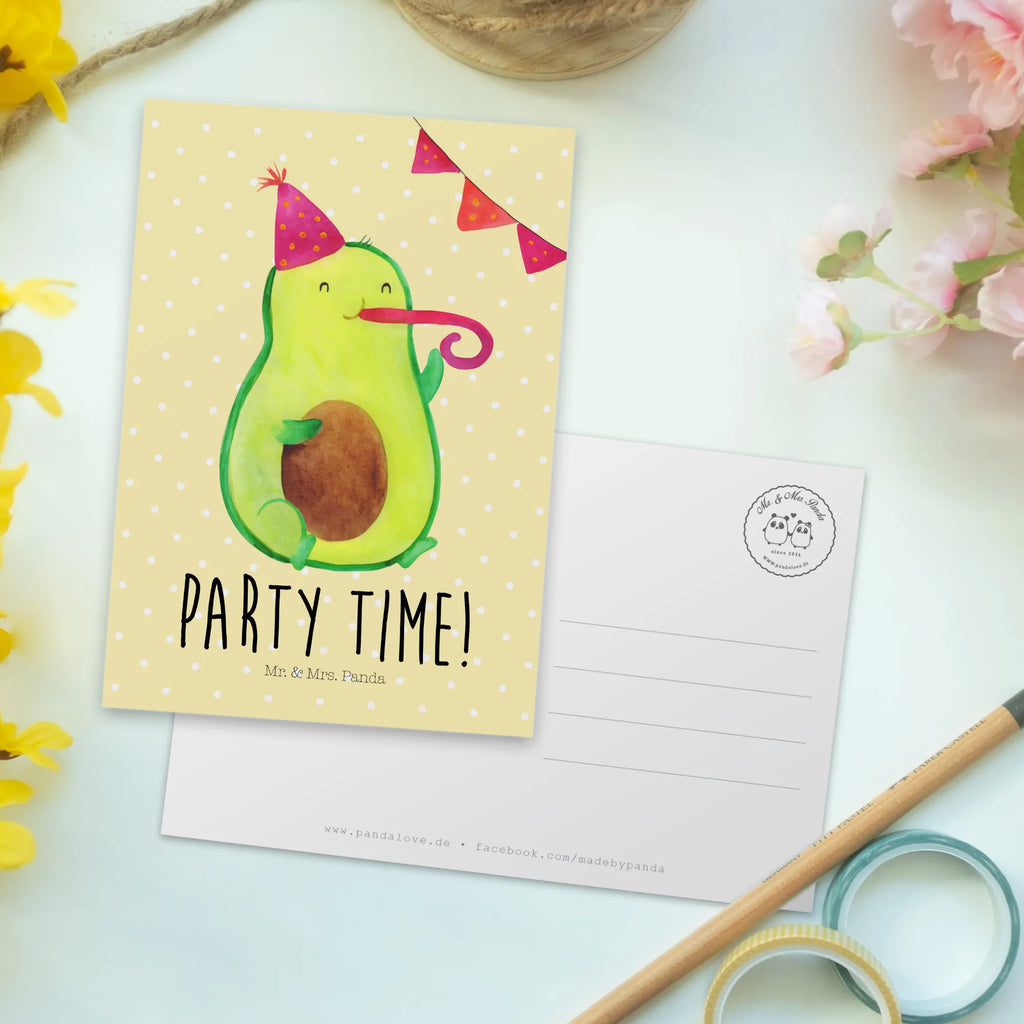 Postkarte Avocado Party Time Postkarte, Karte, Geschenkkarte, Grußkarte, Einladung, Ansichtskarte, Geburtstagskarte, Einladungskarte, Dankeskarte, Ansichtskarten, Einladung Geburtstag, Einladungskarten Geburtstag, Avocado, Veggie, Vegan, Gesund