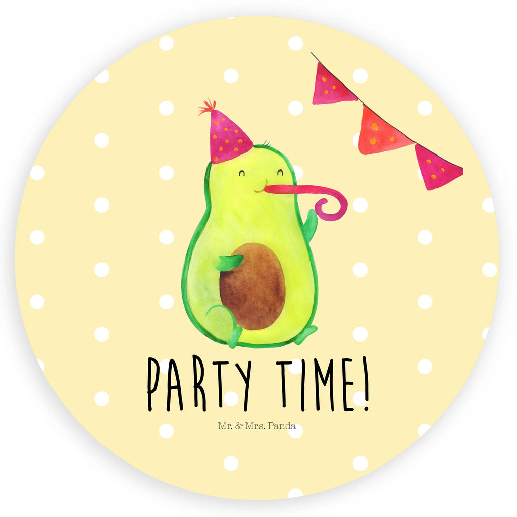 Rund Aufkleber Avocado Party Time Sticker, Aufkleber, Etikett, Avocado, Veggie, Vegan, Gesund