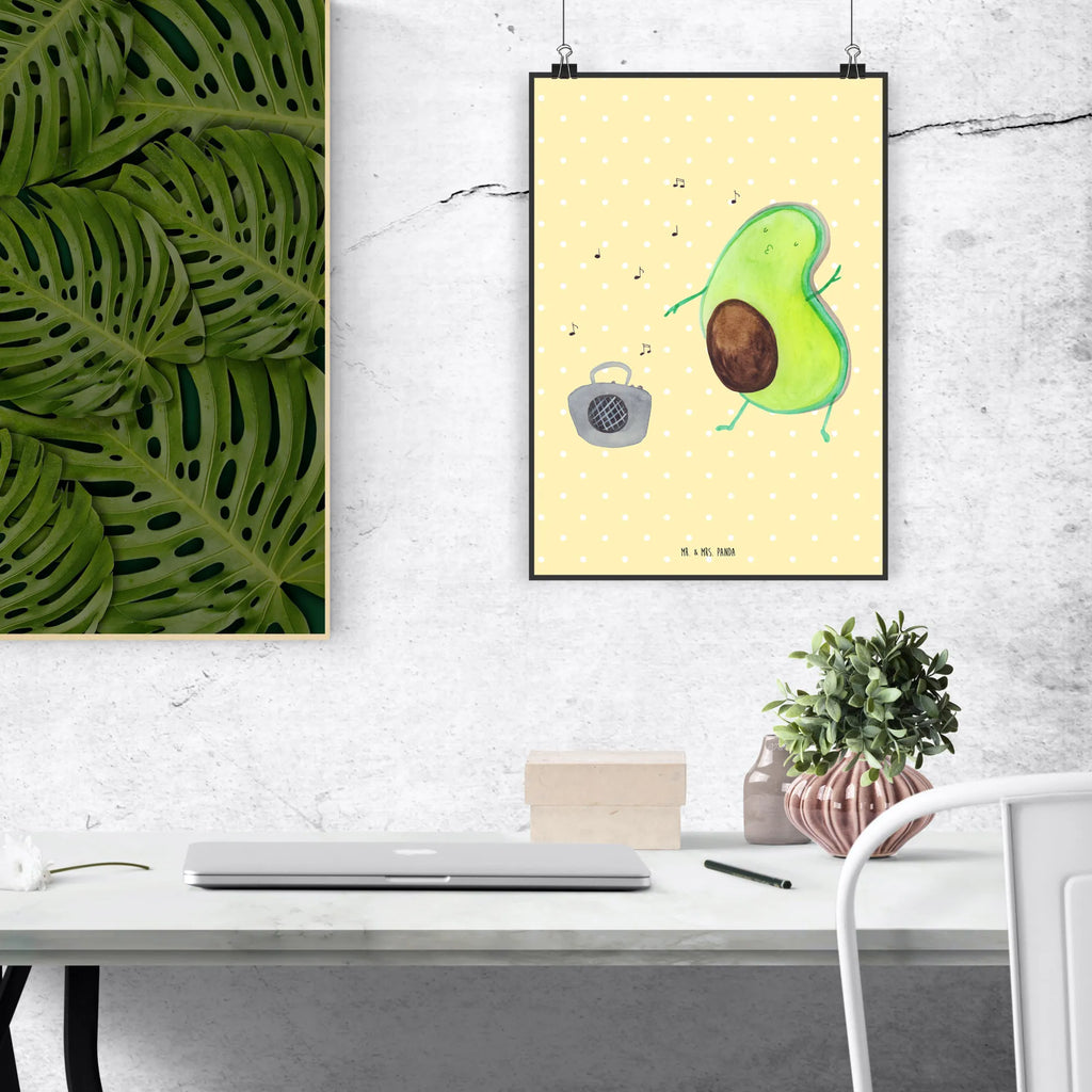 Poster Avocado tanzt Poster, Wandposter, Bild, Wanddeko, Küchenposter, Kinderposter, Wanddeko Bild, Raumdekoration, Wanddekoration, Handgemaltes Poster, Mr. & Mrs. Panda Poster, Designposter, Kunstdruck, Posterdruck, Avocado, Veggie, Vegan, Gesund