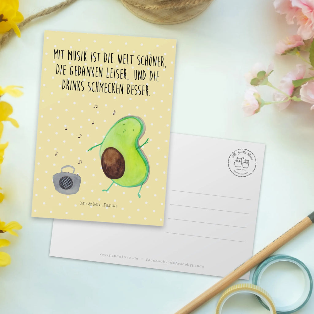 Postkarte Avocado tanzt Postkarte, Karte, Geschenkkarte, Grußkarte, Einladung, Ansichtskarte, Geburtstagskarte, Einladungskarte, Dankeskarte, Ansichtskarten, Einladung Geburtstag, Einladungskarten Geburtstag, Avocado, Veggie, Vegan, Gesund