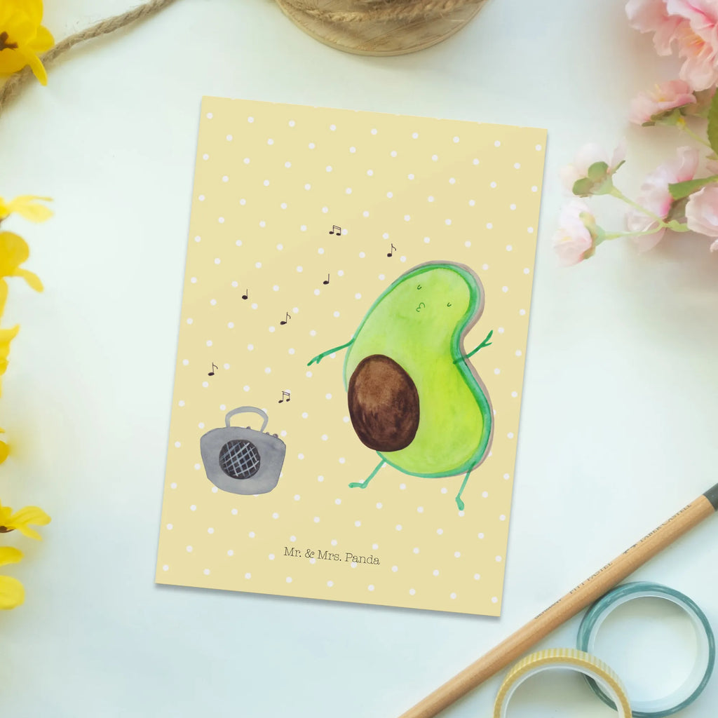 Postkarte Avocado tanzt Postkarte, Karte, Geschenkkarte, Grußkarte, Einladung, Ansichtskarte, Geburtstagskarte, Einladungskarte, Dankeskarte, Ansichtskarten, Einladung Geburtstag, Einladungskarten Geburtstag, Avocado, Veggie, Vegan, Gesund