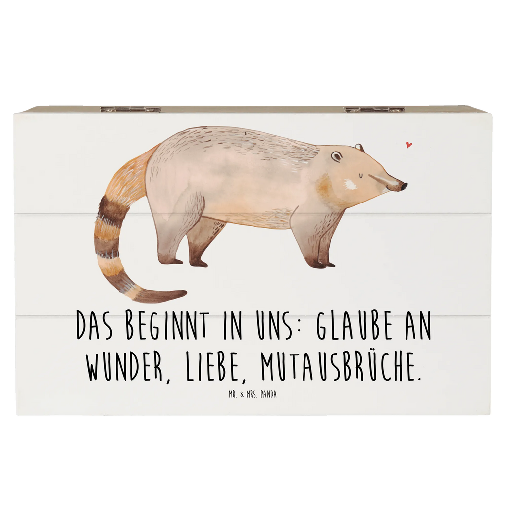 Holzkiste Nasenbaer Holzkiste, Kiste, Schatzkiste, Truhe, Schatulle, XXL, Erinnerungsbox, Erinnerungskiste, Dekokiste, Aufbewahrungsbox, Geschenkbox, Geschenkdose, Tiermotive, Gute Laune, lustige Sprüche, Tiere, Nasenbär, Nasenbären, Rüsselbär, Bär