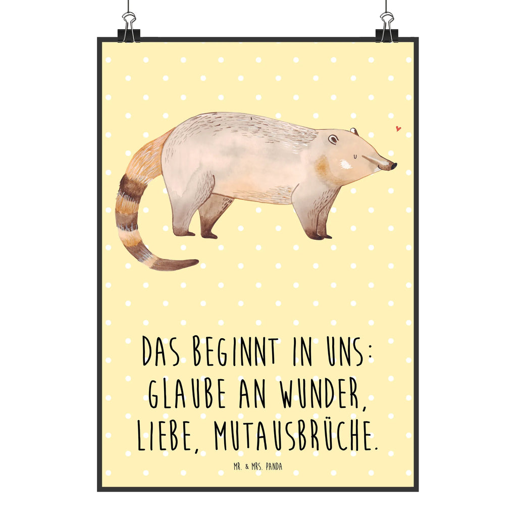 Poster Nasenbaer Poster, Wandposter, Bild, Wanddeko, Küchenposter, Kinderposter, Wanddeko Bild, Raumdekoration, Wanddekoration, Handgemaltes Poster, Mr. & Mrs. Panda Poster, Designposter, Kunstdruck, Posterdruck, Tiermotive, Gute Laune, lustige Sprüche, Tiere, Nasenbär, Nasenbären, Rüsselbär, Bär