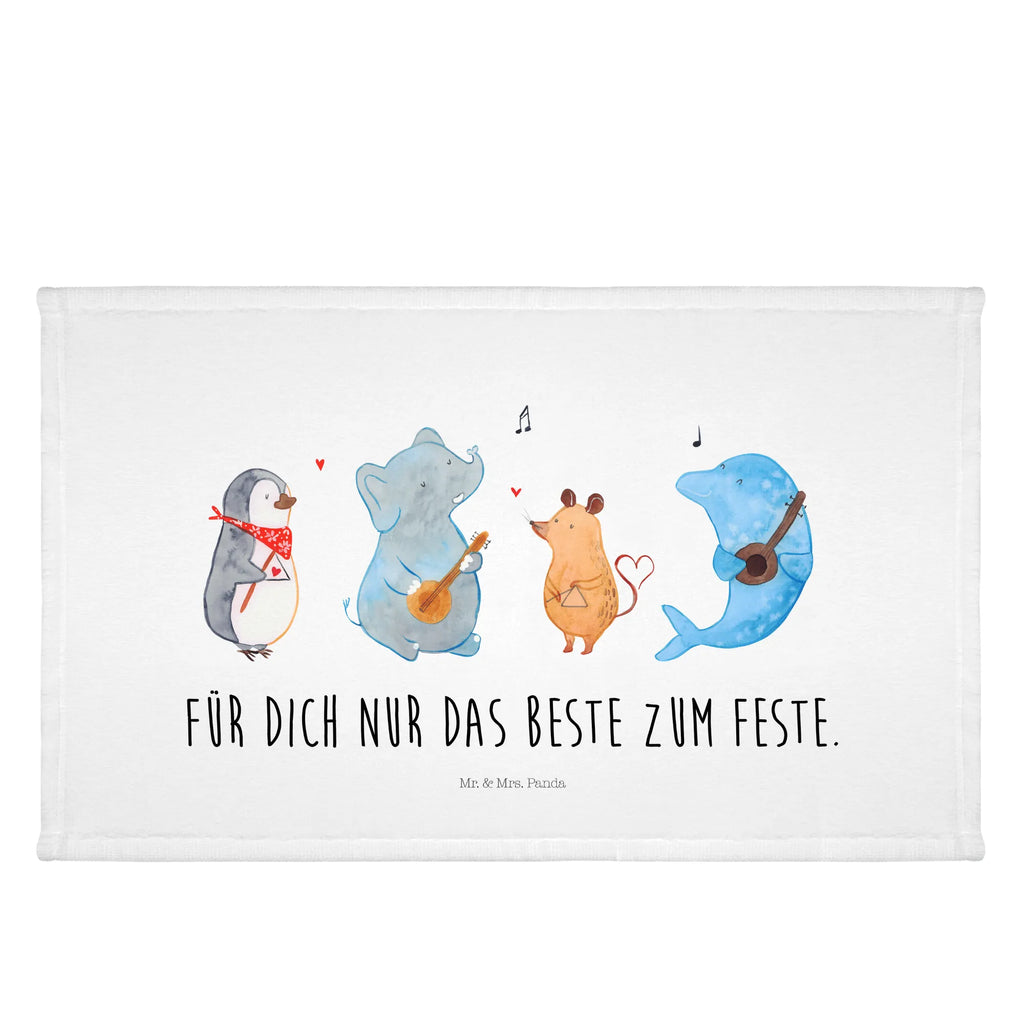 Handtuch Big Band Handtuch, Badehandtuch, Badezimmer, Handtücher, groß, Kinder, Baby, Tiermotive, Gute Laune, lustige Sprüche, Tiere, Hund, Pinguin, Maus, Elefant, Delfin, Gitarre, Band, Triangel, Musikanten, Musik