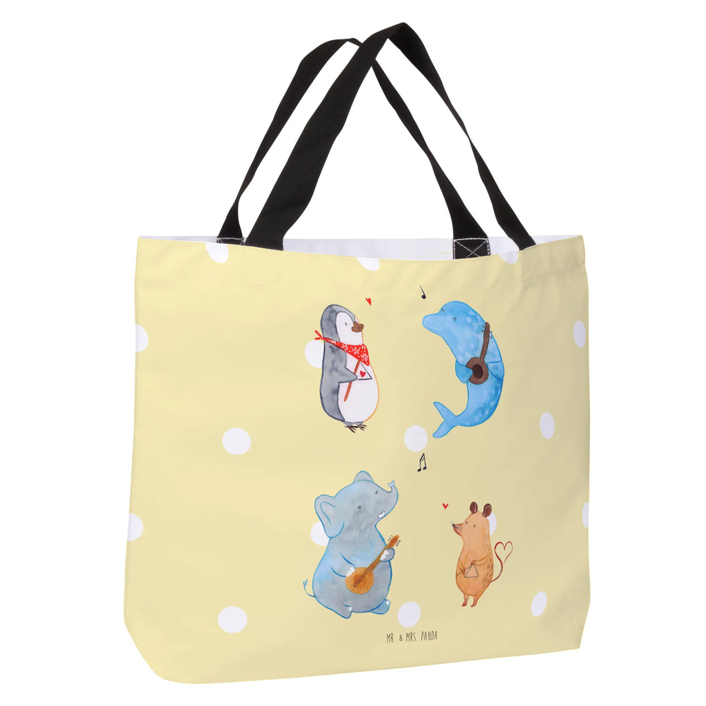 Shopper Big Band Beutel, Einkaufstasche, Tasche, Strandtasche, Einkaufsbeutel, Shopper, Schultasche, Freizeittasche, Tragebeutel, Schulbeutel, Alltagstasche, Tiermotive, Gute Laune, lustige Sprüche, Tiere, Hund, Pinguin, Maus, Elefant, Delfin, Gitarre, Band, Triangel, Musikanten, Musik