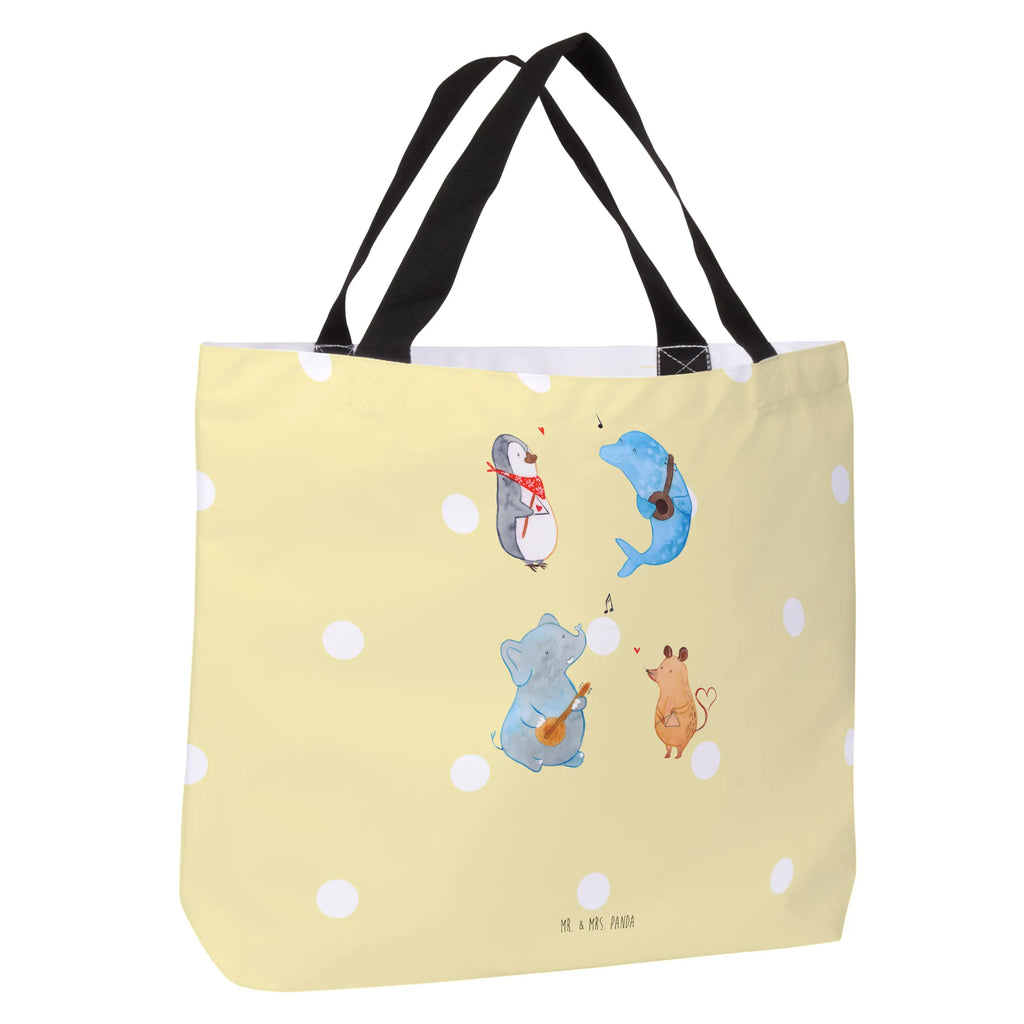 Shopper Big Band Beutel, Einkaufstasche, Tasche, Strandtasche, Einkaufsbeutel, Shopper, Schultasche, Freizeittasche, Tragebeutel, Schulbeutel, Alltagstasche, Tiermotive, Gute Laune, lustige Sprüche, Tiere, Hund, Pinguin, Maus, Elefant, Delfin, Gitarre, Band, Triangel, Musikanten, Musik