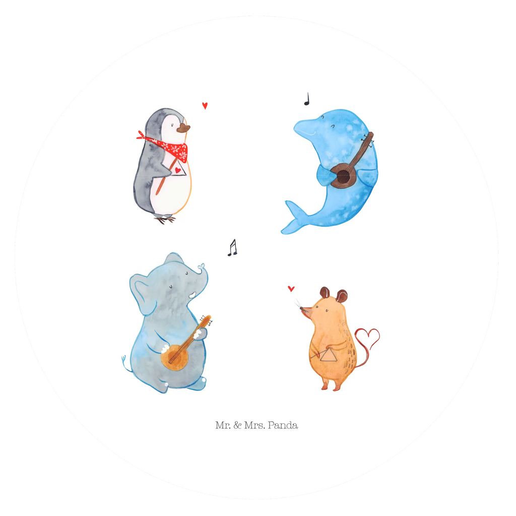 Rund Aufkleber Big Band Sticker, Aufkleber, Etikett, Kinder, rund, Tiermotive, Gute Laune, lustige Sprüche, Tiere, Hund, Pinguin, Maus, Elefant, Delfin, Gitarre, Band, Triangel, Musikanten, Musik