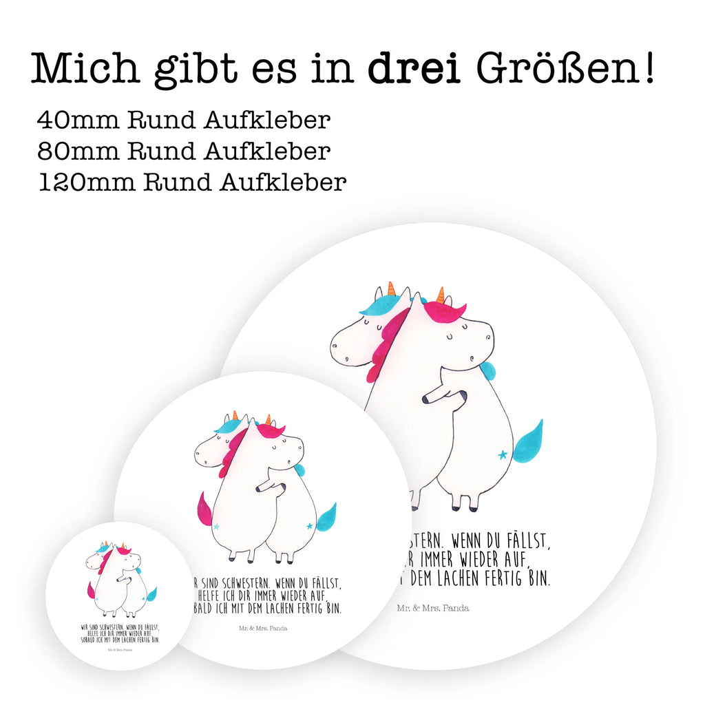 Rund Aufkleber Einhörner Umarmen Sticker, Aufkleber, Etikett, Einhorn, Einhörner, Einhorn Deko, Pegasus, Unicorn, Freundinnen, Freundin, BFF, Schwester, Schwestern, Familie, Geschwister, Sister, Liebe