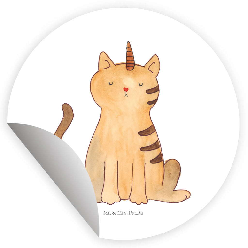 Rund Aufkleber Einhorn Katze Sticker, Aufkleber, Etikett, Einhorn, Einhörner, Einhorn Deko, Pegasus, Unicorn, Katzer, Mieze, Regenbogen, Glitzer, Einhornpower, Erwachsenwerden, Katze, Katzenhorn, Einhornkatze, Kittyhorn