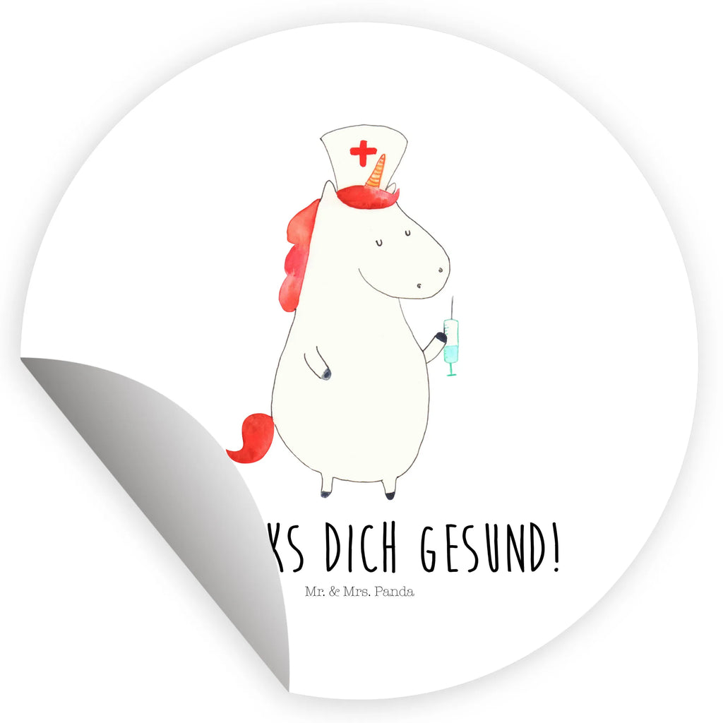 Rund Aufkleber Einhorn Krankenschwester Sticker, Aufkleber, Etikett, Einhorn, Einhörner, Einhorn Deko, Pegasus, Unicorn, Krankenschwester Geschenk, Krankenpfleger Geschenk, Krankenpflegerin, Krankenschwester Dankeschön, Krankenhaus, Ärztin Geschenk